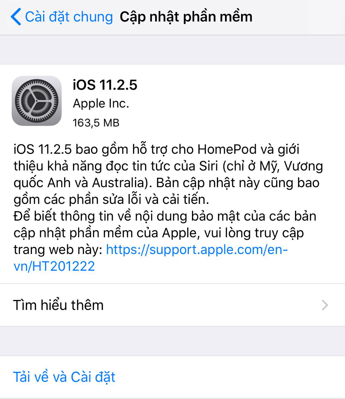 Apple cập nhật iOS 11.2.5, macOS 10.13.3, watchOS 4.2.2 và tvOS 11.2.5